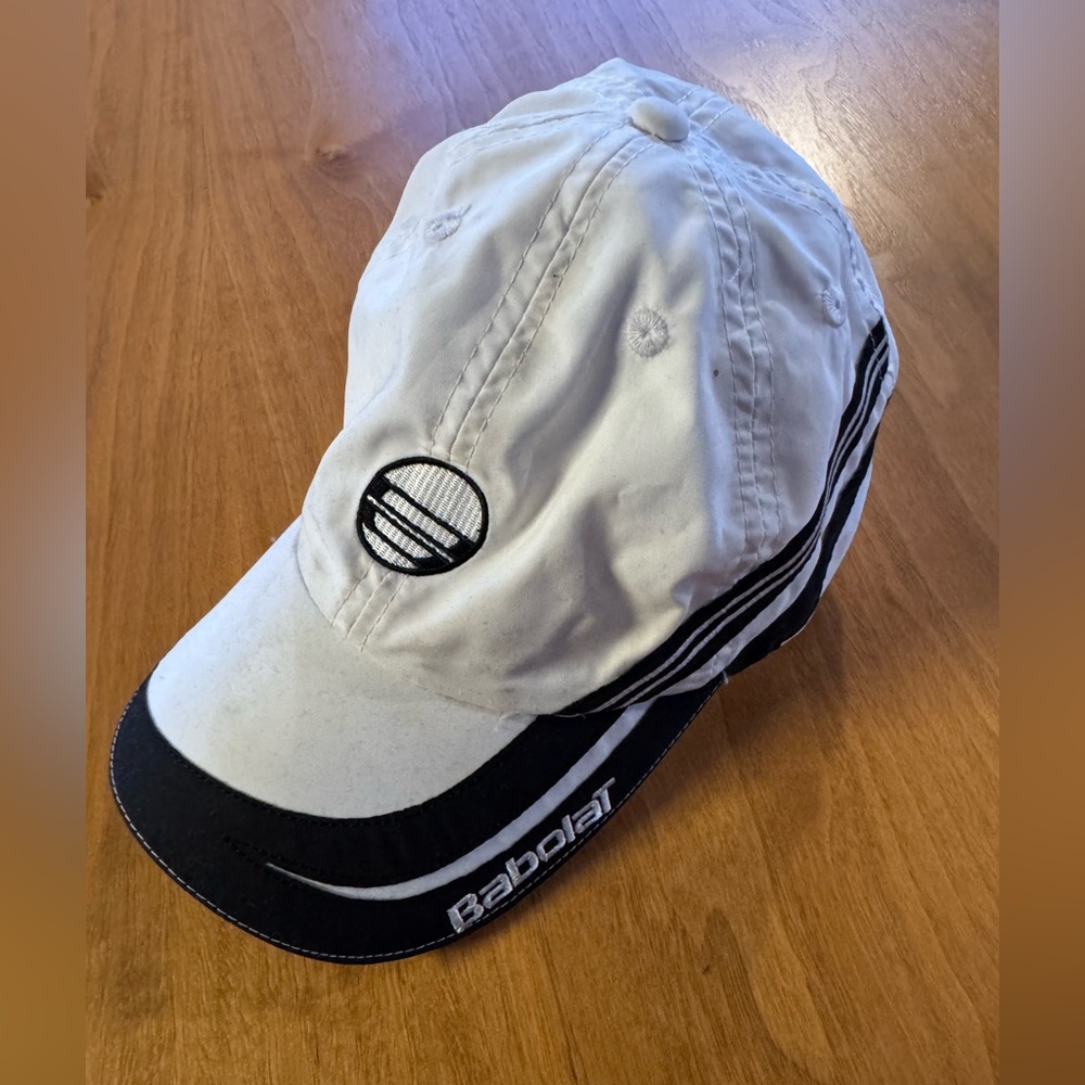 Babolat White & Black Tennis Cap Adjustable | Lightweight Sport Hat